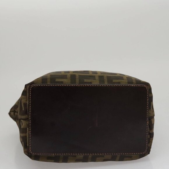 FENDI Zucca Canvas Hand Bag Brown Black Auth - Picture 5 of 16